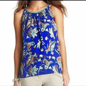 Loft Blue Paisley Halter Tank Top